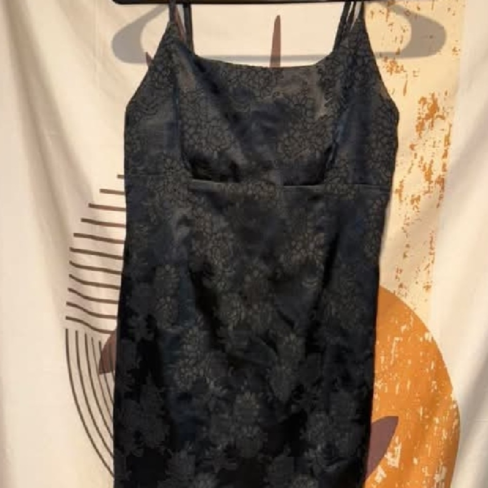 wild fable Black Floral Jacquard Mini Slip Dress